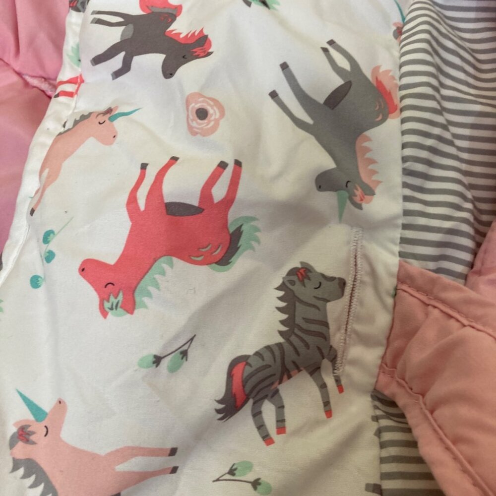 Go By Goldbug Pink White Baby Shopping Cart Cover Unicorn Zebra Horse Print - Picture 4 of 8